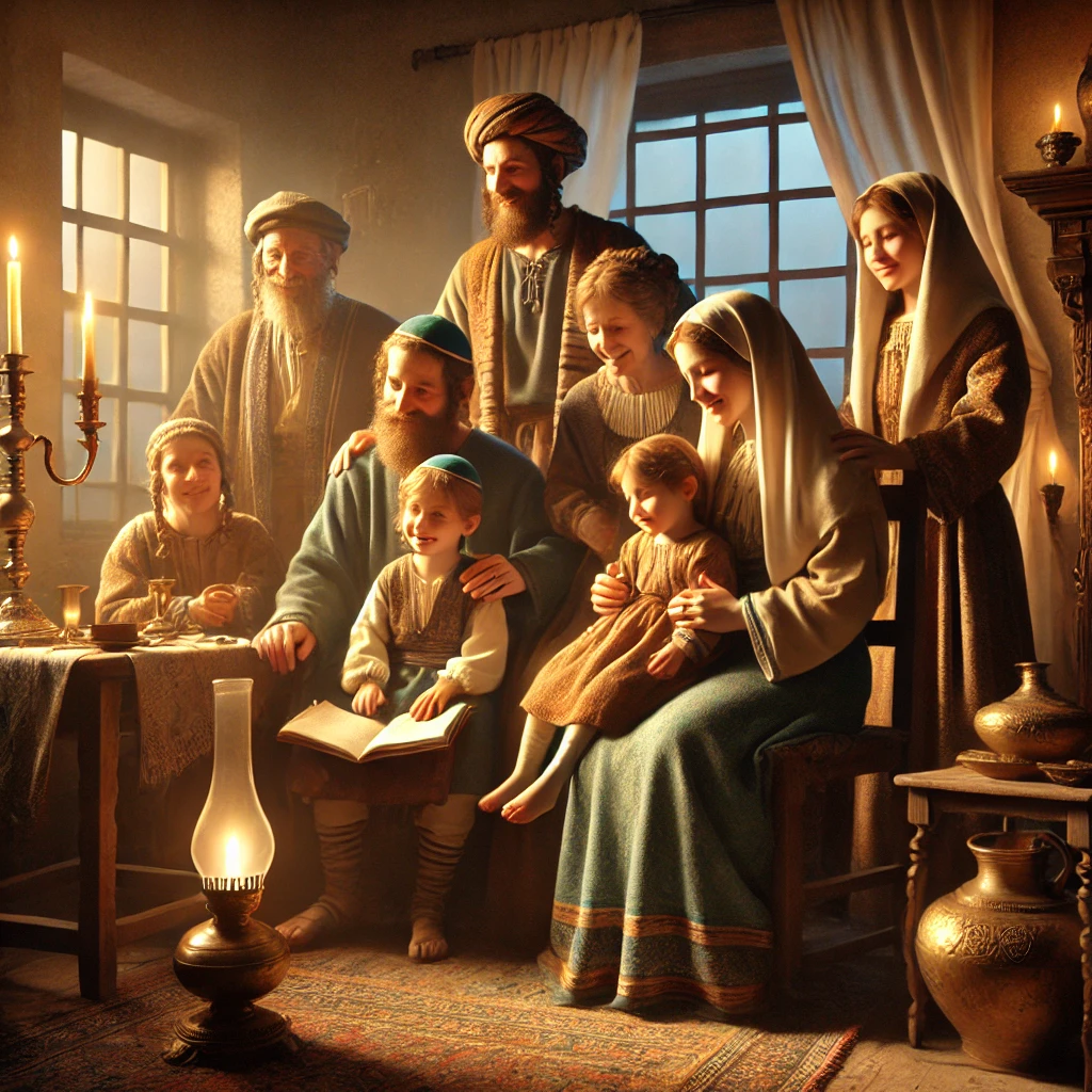 因神迹信主的大臣全家：古代犹太家庭生活场景