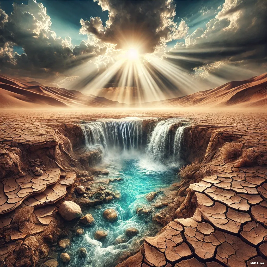 沙漠中涌出生命活水的奇景