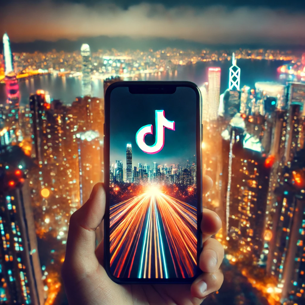 TikTok标志与美国国旗，象征TikTok与美国政府之间的冲突