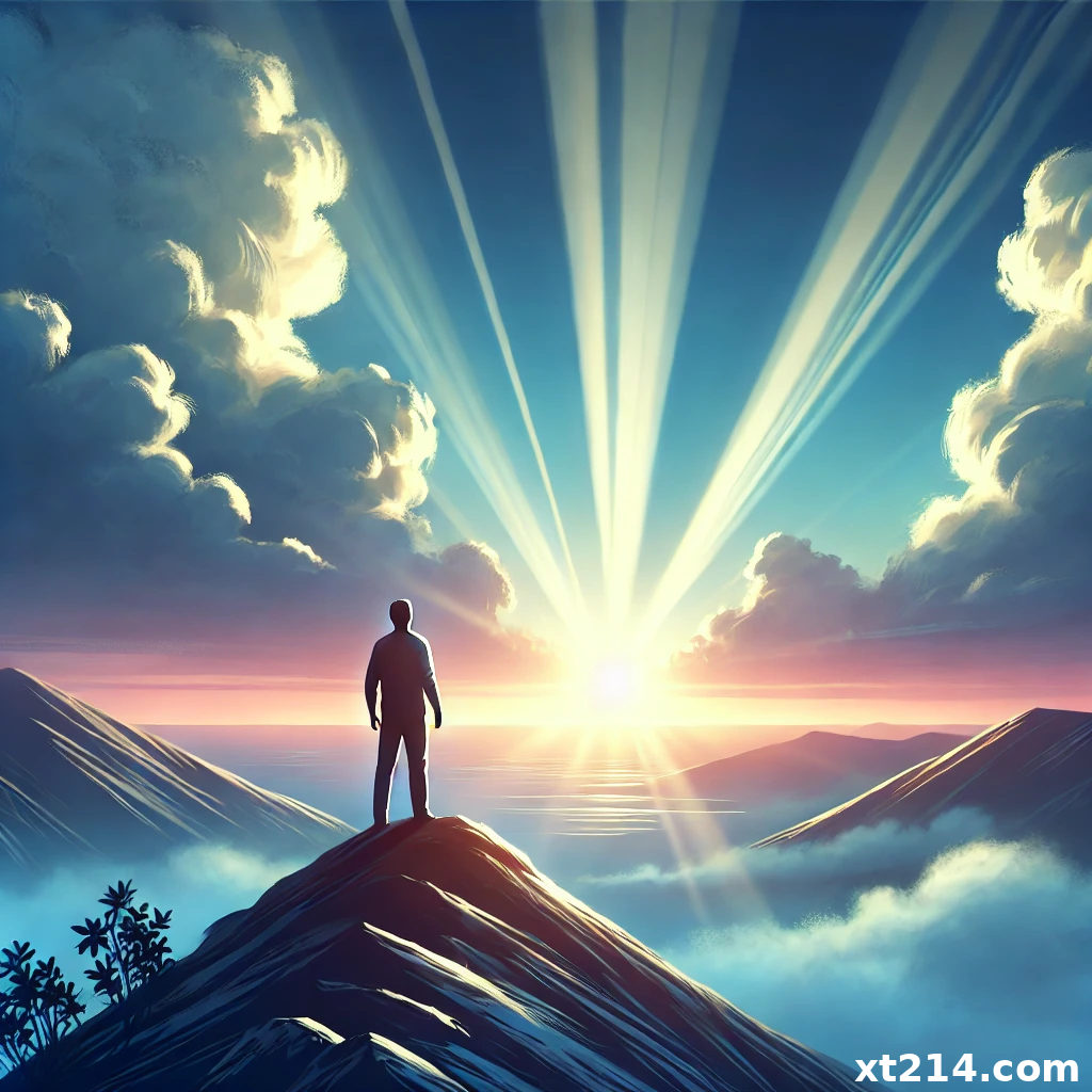 充满盼望仰望天父的画面