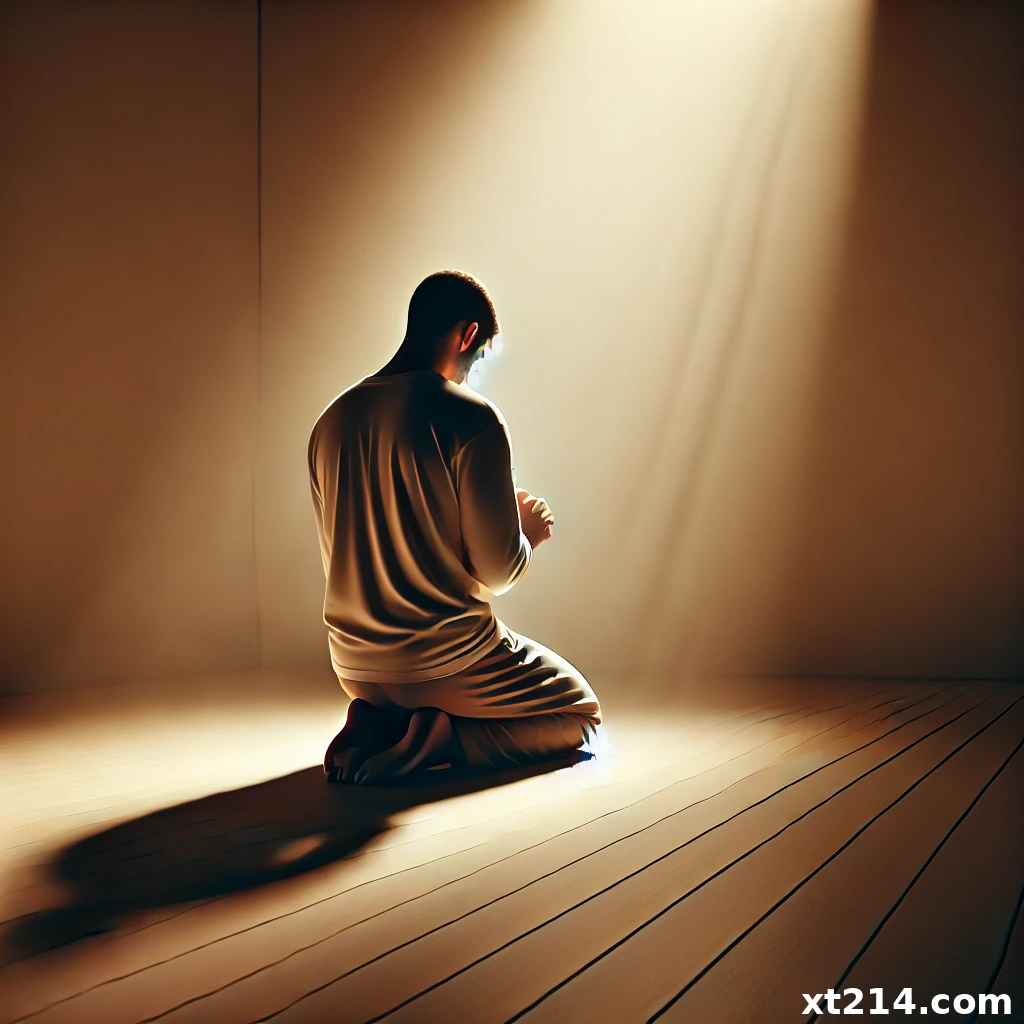 一个人在安静祷告的场景