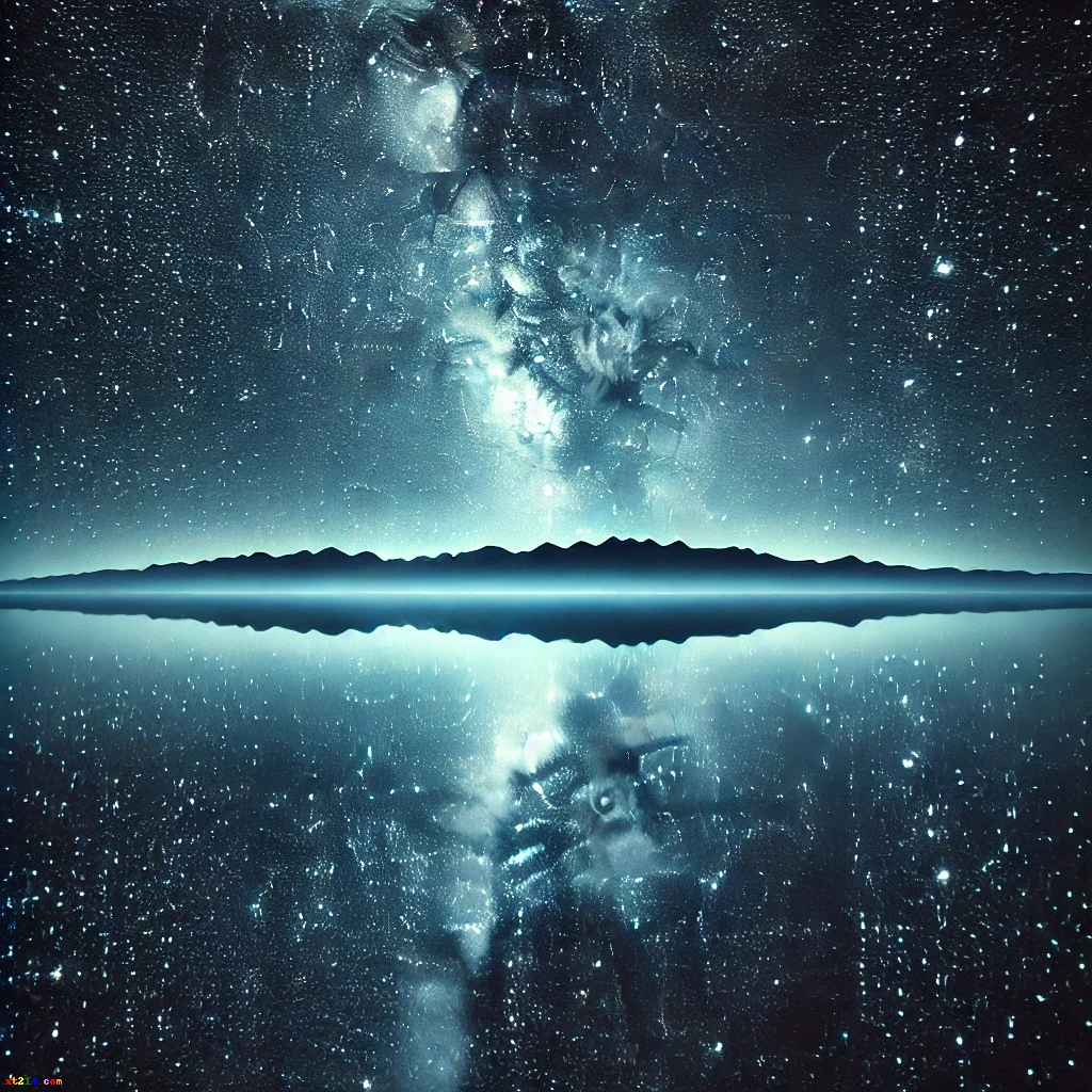 平静的海面倒映星空：象征永恒的安息