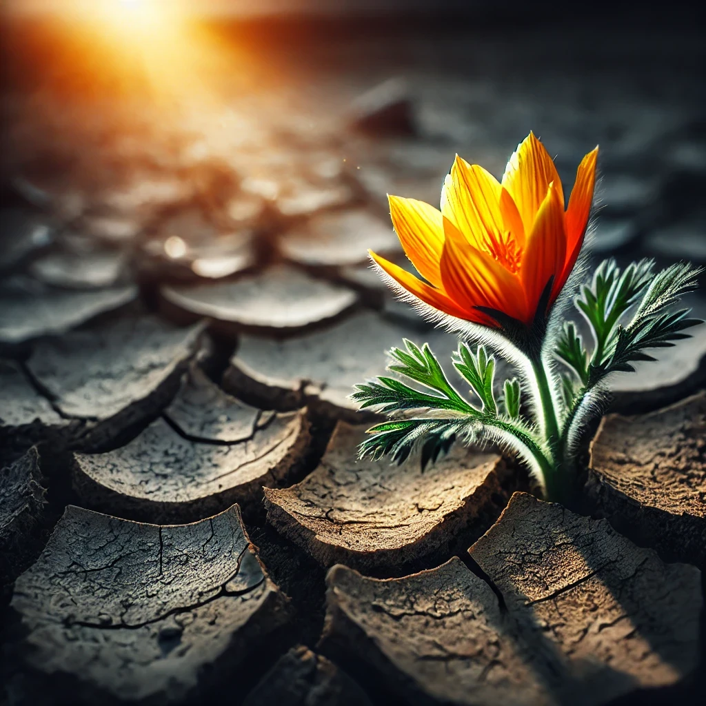 破土而出的新芽，象征生命的更新与成长