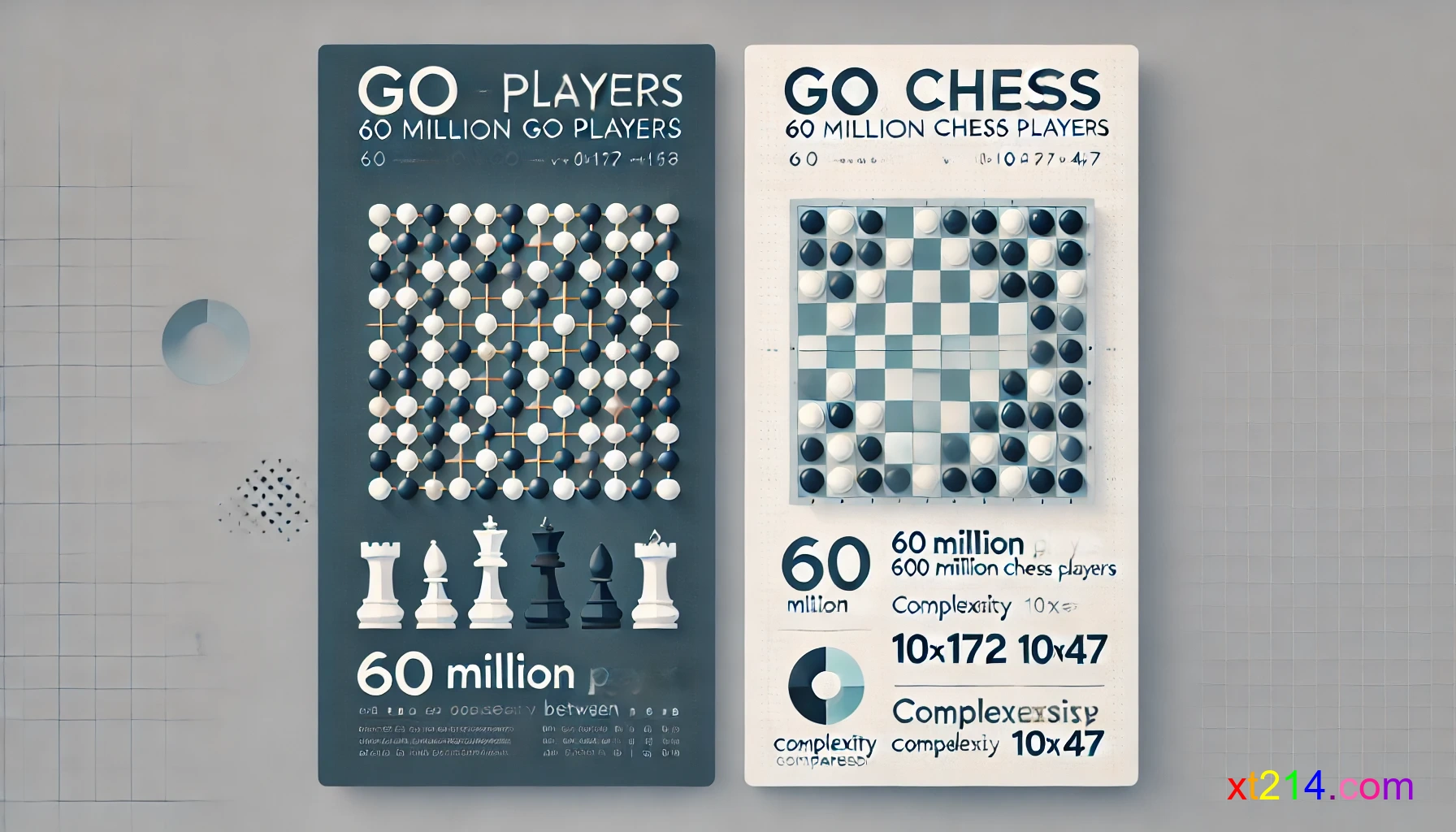 一张信息图表，展示围棋和国际象棋的数据对比