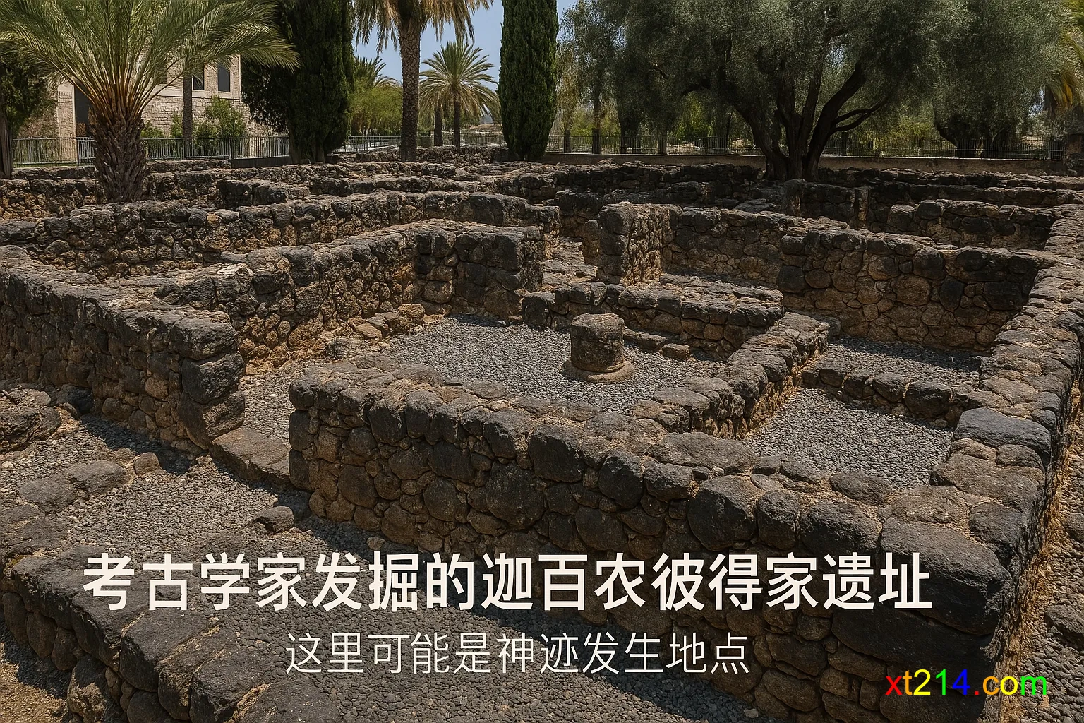 考古学家发现的彼得家遗址，位于迦百农古城