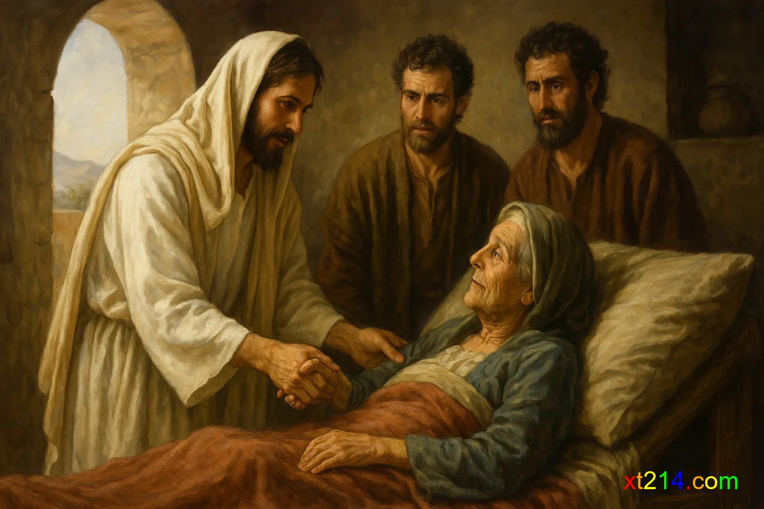 彼得岳母热病得医治后，立刻起来服事耶稣和门徒