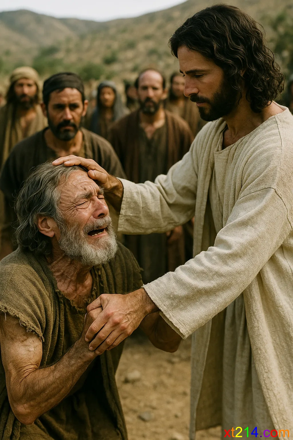 门徒定睛望天，有两个天使显现告诉他们耶稣将来必再回来