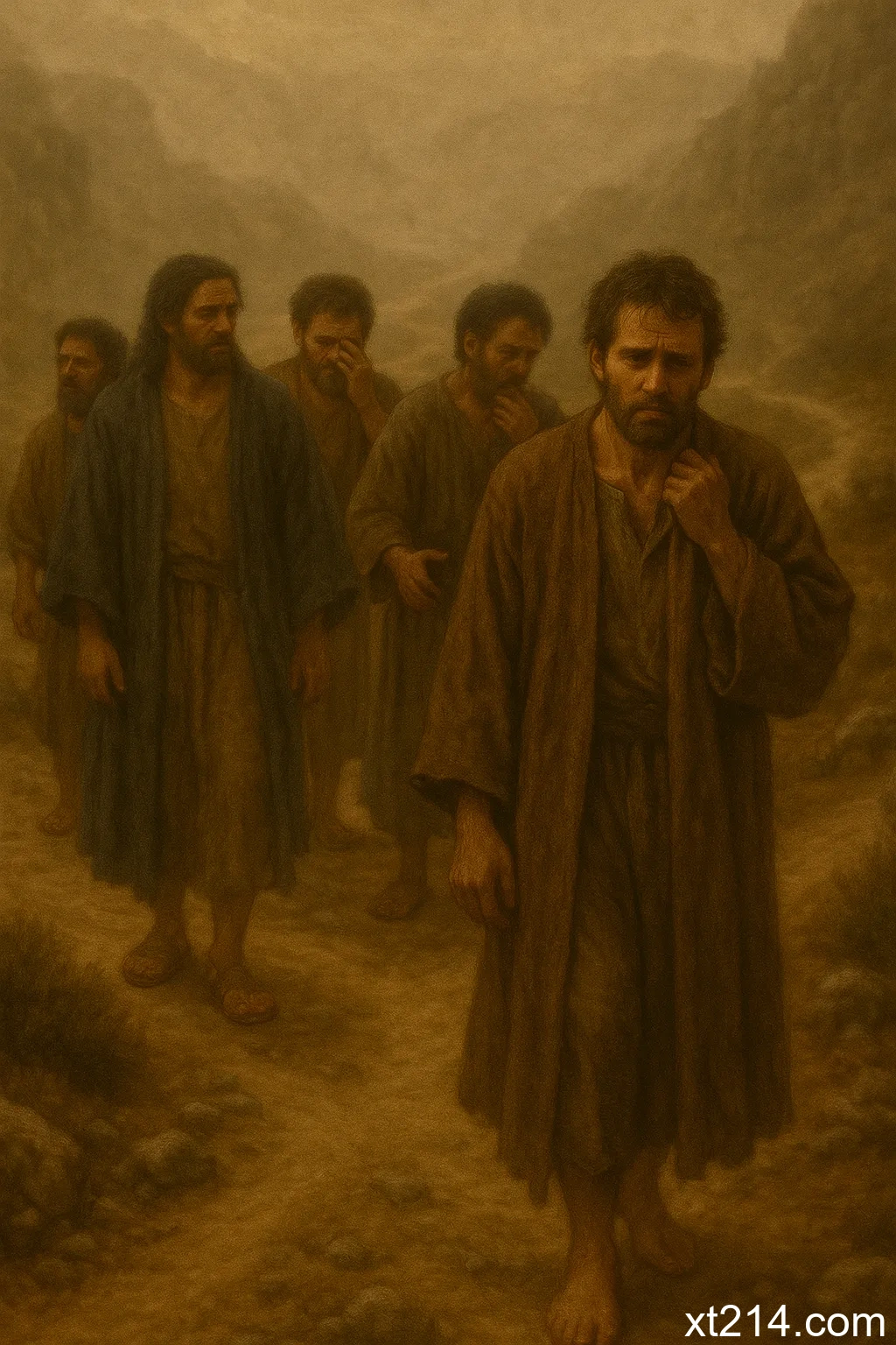 门徒们犹豫不决想要逃避困难，缺乏顺服的决心