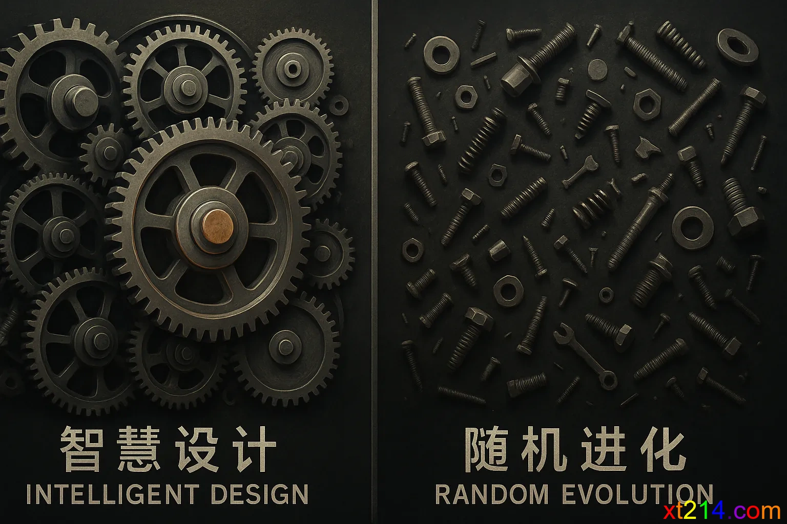 对比智慧设计的精密结构与随机进化的混乱过程