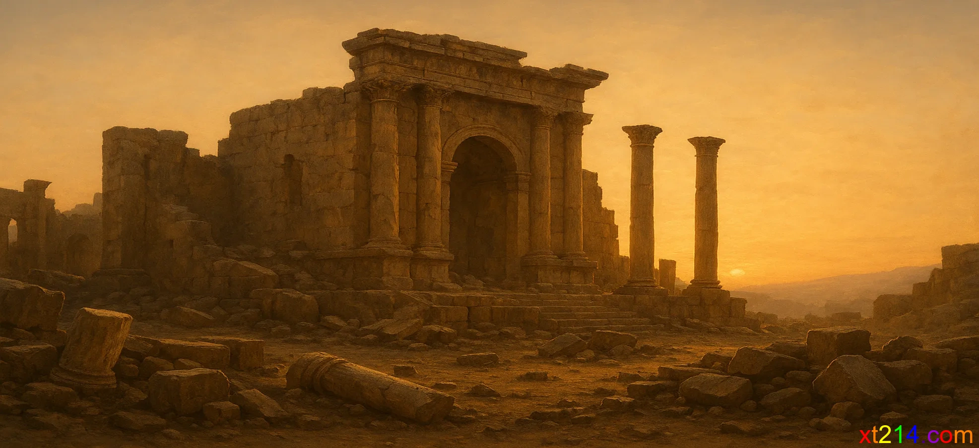 荒凉破败的耶路撒冷圣殿，象征以色列的属灵堕落