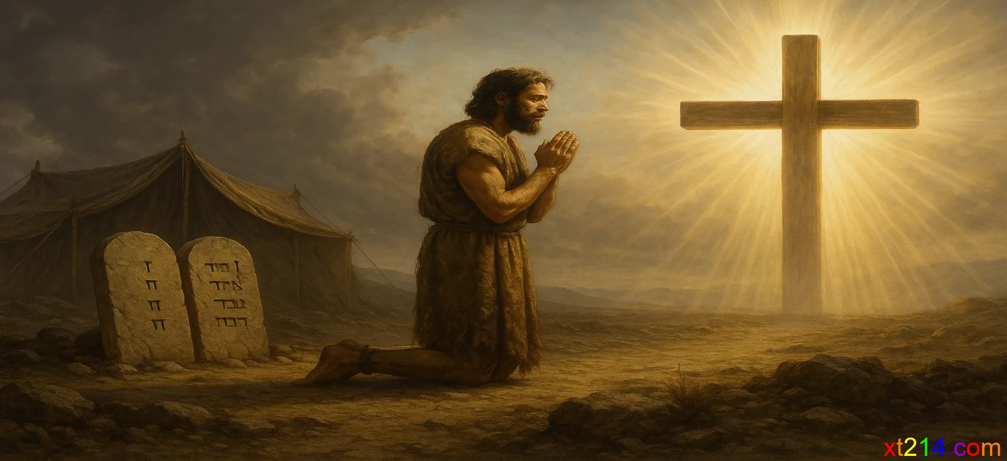 新旧时代交接的抽象画面，一边是衰落的旧制度，一边是新兴的天国