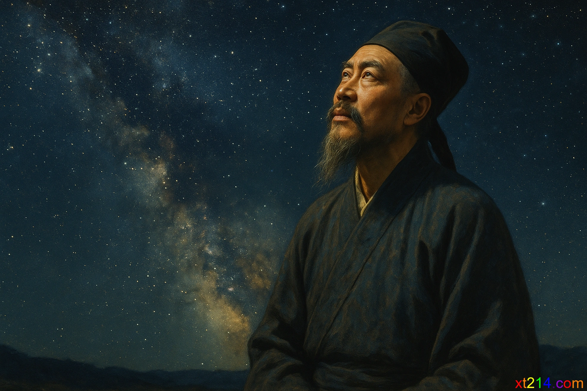 张载仰望星空，试图为天地立心的狂妄姿态