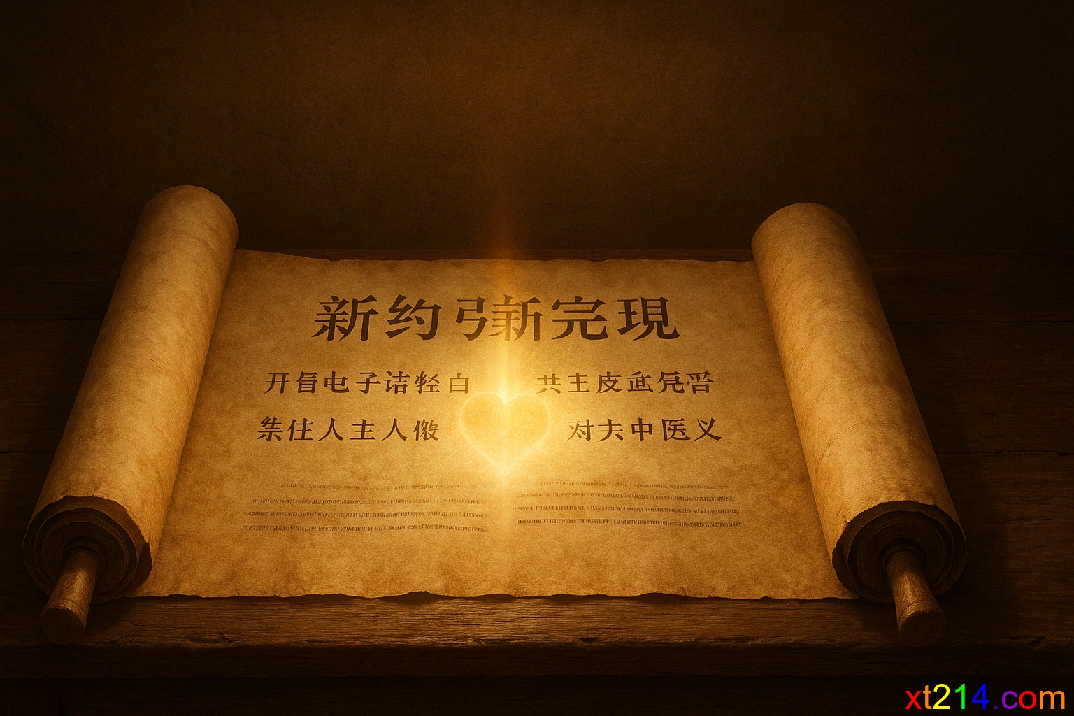 新约书卷展开，显示关于基督神人二性的完整启示，解开旧约的奥秘